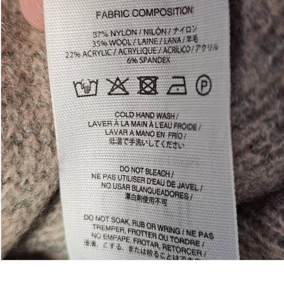 Cozy Anthropologie Poncho Sweater Open Sides - Pink & Gray Colorblock Plaid M/L - Picture 9 of 10